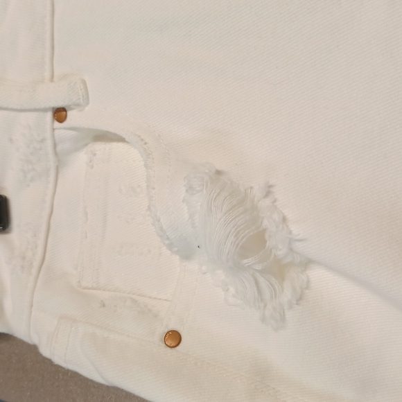 NEW Pacsun White Mom Jean High Rise SZ 4/26 Distressed Cropped Ankle Tapered - Picture 8 of 16